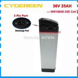 36 V 1000W electric bike battery 36V 25AH silver fish Battery 36V 24.5AH Lithium ion battery Top discharge use 35E cell 30A BMS