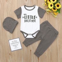 baby girl clothes 3 piece Newborn Infant Kids Baby Boys Outfits Letter Print Romper Jumpsuit+Pants+Hat Set robe fille