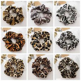 Leopard Hairbands Elastic Scrunchies Hairband Hair Ties Ring Rubber Band Girls Ponytail Holder Fashion Hair Accessories 11 Colour 120pcs