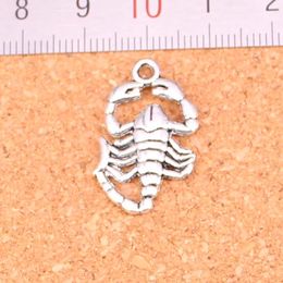 74pcs Charms scorpions Antique Silver Plated Pendants Making DIY Handmade Tibetan Silver Jewellery 26*15mm