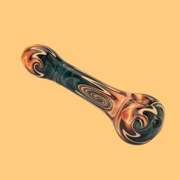 Nice Colorful Pyrex Glass Filter Bong Drawing Smoking Tube Handpipe Portable Holder Dry Herb Tobacco High Quality Handmade DHL Free