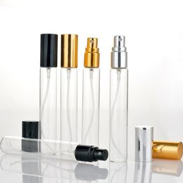 Hot Market Mini Perfume Sample Bottles 15ml Glass Travel Empty Spray Atomizer Bottles With Black Gold Silver Cap On Promotion LX2127