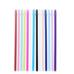 Drinking Straw Silicone Stripes Straw 14color Silicone Eco Straws Reusable for20OZ Mugs Smoothie Flexible Sucker 50pcs T1I2030-1