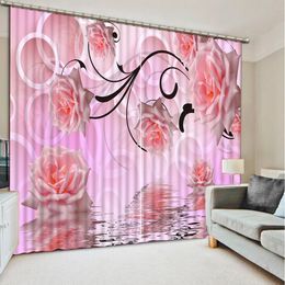 Modern Luxury Wreath flowers 3D Blackout Window Curtain For Kids room Living room Hotel Drapes Cortina
