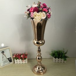 Flower Vase 60 cm Wedding Table Centrepieces Event Metal Vases Road Lead Gold Party event Decoration senyu0361