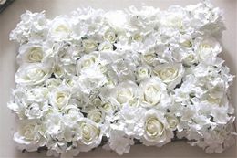 Wholesale-Free Shipping 10pcs/lot IVORY Artificial hydrangea rose flower wall wedding backdrop lawn/pillar flower road lead decoration