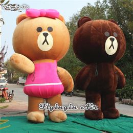Customised Airblown Boom Bear Cute Brown Inflatable Bear Costume 2m/4m Height For Advertising Event Show
