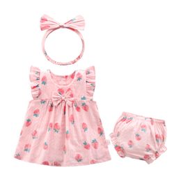 Hot style children's wear 2020 summer new female baby dress set baby princess dress three-piece set