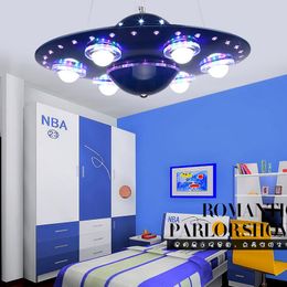 Ufo Kids Room Pendant Lights With Remote Control Lustre Enfant Hanging Lamp For Children Babyroom Room Bedroom Fixture Light