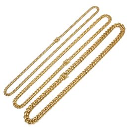8mm 10mm 12mm 14mm 20-30inch Cool Men Hip Hop Chain Necklace 316L Stainless Steel Gold Plated Cuban Chain Necklace for Men Hot Gift