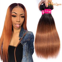 Ombre Colour Peruvian Straight Human Hair Bundles 1B 30 Peruvian Virgin Hair Straight Shedding Free