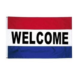 Welcome Flags Banner 3x5ft, 150x90cm National Hanging Advertising , Cheap Outdoor Indoor Club Garden Festival, Free Shipping