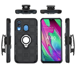 Shockproof Armor Case With Ring Holder Clips For Samsung Galaxy Note Stand Holder Car Ring Phone Cover for Apple iPhone 11 Pro Max Moto LG