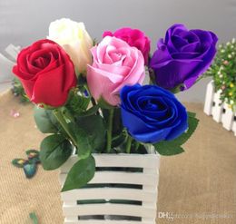 2019 Decor Rose Artificial Flowers Silk Flowers Floral Latex Real Touch Rose Wedding Bouquet Home Party Design Flowers