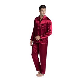 Tony&candice Hot Sale Couple Silk Pyjamas Set Men Stain Nightgown Lovers Sleepwear Slim Loungewear For Ladies Classic Style J190613