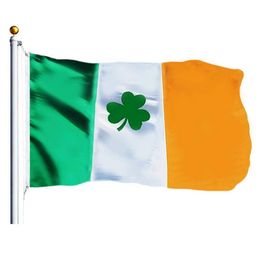 Ireland Irish Shamrock St Patricks Day Flag 3X5 150D Banner Clover Leaf