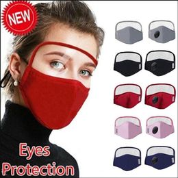 New Designer Fast Shipping Cotton Face Mask With Eye Shield Washable 2 Layers Cotton Facemask With Slot People Protective Mask FY9078