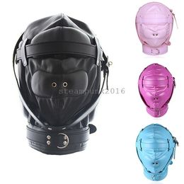 Bondage Corset Faux Leather Gimp Head Hood Hook Mask Blindfold Roleplay Restraint Fancy AU876