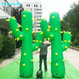 Musical Stage Backdrop Decorations Inflatable Cactus 3m Height Customized Plants With Blower For Concert Party Show