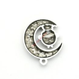 Wholesale- Silver Plated Monkey Moon Star Charms Pendants for Bracelet Jewelry Making DIY Necklace Craft 29x25mm