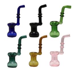 Y138 Stand Smoking Pipe Calabash Style Colourful Long Mouthpiece Dab Rig Glass Pipes