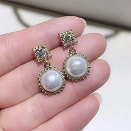 Fashion pearl silver needle alloy earrings letter ear studs popular ear pendants accessories for women Favourite gifts in European and American countries