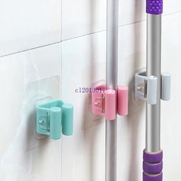Non Punch Adhesive Wall Mounted Mop Holder Storage Broom Hanger Clip Seamless Mop Hook Bathroom Home Kitchen Organizer
