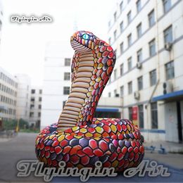 Large Inflatable Python Colorful Cobra Balloon 6m Giant Anaconda Model Air Blow Up Snake Frizzly Boa For Concert Stage Decoration