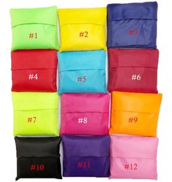 Folding Reusable Grocery Bags Supermarket Shopping Bags Polyester Foldable Eco-friendly Portable Storage Bags Pouch 12 Colours Customised Log