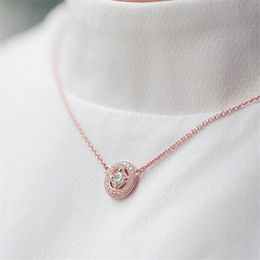 S925 sterling silver necklace, rose gold vintage charm clavicle necklace Fashion unique ladies Jewellery free shipping