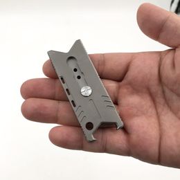 Freeshipping Auto-Lock Multifunctional Titanium Utility Knife Portable Mini Paper Cutter Pocket Paper Knife w Bottle