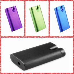 Colorful One Dugout Hitter Smoking Tube Kit Storage Box Aluminum Container Pipe Portable Case Cigarette Herb Tobacco Jar Tool DHL Free
