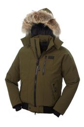 Inverno dos homens para baixo jaquetas BORDEN-BOMBER Parka real guaxinim com capuz gola de pele casaco downs grosso quente parkas preto tomada esporte ao ar livre