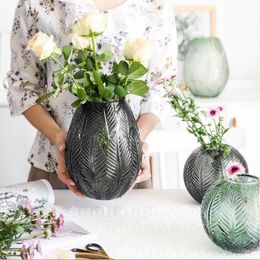 Spherical glass vases American table decoration Flower arrangement craft Ins modern simple vase in northern Europe