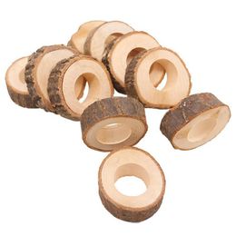 Wooden Napkin Ring Countryside Wooden Napkin Buckle Wedding Hotel Restaurant Tablecloth Ring Party Banquet Table Decoration EEA1354-7