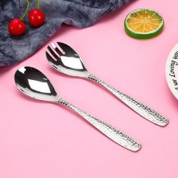 Stainless Steel Salad Servers European Style Salad Spoon Fork Salad Serving Tableware Kitchen Pasta Tools ZC1107