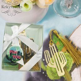 20PCS Cactus Bookmark with Tassel Wedding Favours Birthday Gifts Bridal Shower Gradulation Event Keepsake Party Decor Ideas