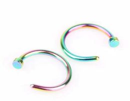 Fake Nose Rings Titanium Steel Nose Hoop Ring Earring Studs Fashion Jewelry 8 Color Beauty Jewelry HHA989