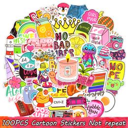 100 PCS Kawaii Waterproof VSCO Girl Vinyl Stickers Bomb Water Bottle Laptop Phone Luggage Suitcase Motorcycle Car for Girls Teens DIY