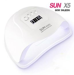 54W/80W SUN X5 Plus Nail Dryer LCD Display 36 LED Dryer Nail Lamp UV LED Lamp for Curing Gel Polish Auto Sensing Best quality