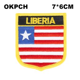 Liberia Flag Embroidery Iron on Patch Embroidery Patches Badges for Clothing PT0104-S