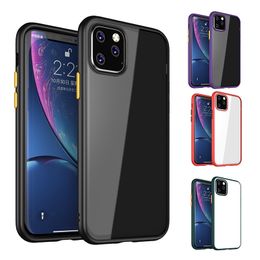 Transparent Acrylic Phone Case For iphone 11 Pro Max XS XR X 8Plus Samsung Note10 S10 Clear Shockproof TPU Edge Hard Back Cover