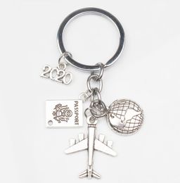 New 2020 2021 2022 Earth Plane Passport Pendant Keychain Travel Key Ring Friendship Best Friend Jewellery Key Chain Diy Handmade A324