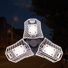Radar Sensor Included 60W 80W E27 Deformable led Warehouse light Fan-shaped Garage Ceiling Light for Garage/Basement/Workshop/Barn