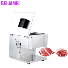 BEIJAMEI Commercial Meat Cutter Electric Meat slicer shredder Stainless steel Chopper meat 3/2.5/5/7/10mm thickness 160KG/h