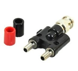 Freeshipping 20pcs/lot Super Power Supply BNC Male to 2 Dual 4mm Banana Binding Posts female Plug Jack RF Coax Coaxial Connector Adapter