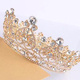 Luksusowe korony ślubne Handmade Tiara Bride Headband Crystal Headpieces Ślub Diadem Queen Crown Wedding Fair Akcesoria