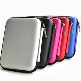 14x10x4cm Sert PU Deri Kılıf Dijital Saklama Torbası Kulaklık paket Telefon Kablo Düzenleyici Çanta Büyük HDD SD Kart Telefon Güç Fermuar Çanta