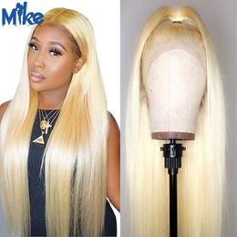 MikeHAIR Blonde Echthaar-Perücke #613 Brasilianische gerade Lace-Front-Perücke mit Babyhaar für schwarze Frauen