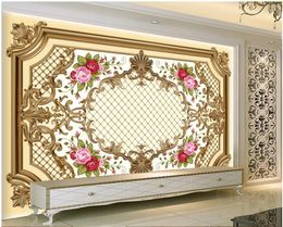 3D photo wallpaper custom 3d wall murals wallpaper Classical European embossed pattern TV background wall papers for walls